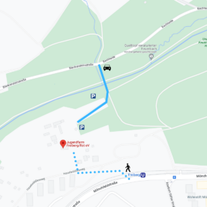 Anfahrt und Parkplatz zur Jugendfarm Freiberg/Rot Stuttgart